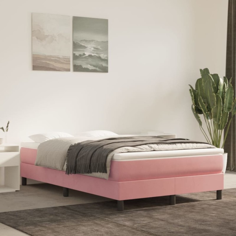 Boxspringbett mit Matratze Rosa 120x200 cm Samt