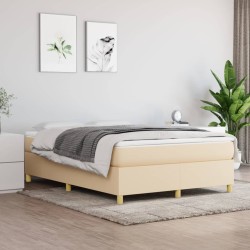 Boxspringbett mit Matratze Creme 140x200 cm Stoff