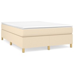 Boxspringbett mit Matratze Creme 140x200 cm Stoff