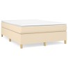 Boxspringbett mit Matratze Creme 140x200 cm Stoff