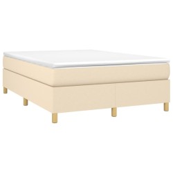 Boxspringbett mit Matratze Creme 140x200 cm Stoff