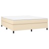 Boxspringbett mit Matratze Creme 160x200 cm Stoff