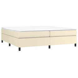 Boxspringbett mit Matratze Creme 200x200 cm Kunstleder