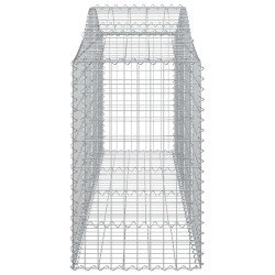 Gabionen mit Hochbogen 14 Stk. 200x50x80/100cm Verzinktes Eisen