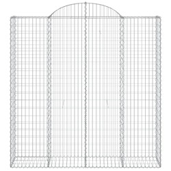 Gabionen mit Hochbogen 8 Stk. 200x50x200/220cm Verzinktes Eisen