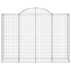 Gabionen mit Hochbogen 3 Stk. 200x50x140/160cm Verzinktes Eisen