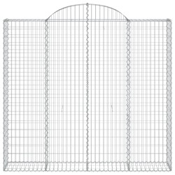 Gabionen mit Hochbogen 3 Stk. 200x30x180/200cm Verzinktes Eisen