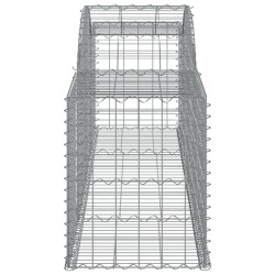 Gabionen mit Hochbogen 9 Stk. 300x50x60/80 cm Verzinktes Eisen