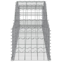 Gabionen mit Hochbogen 8 Stk. 300x50x40/60 cm Verzinktes Eisen