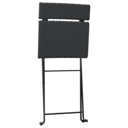 Bistrostühle 4 Stk. Klappbar Schwarz Poly Rattan und Stahl