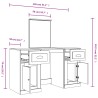 Schminktisch mit Spiegel Betongrau 130x50x132,5 cm