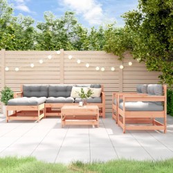 7-tlg. Garten-Lounge-Set mit Kissen Massivholz Douglasie