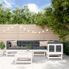 6-tlg. Garten-Lounge-Set mit Kissen Weiß Massivholz