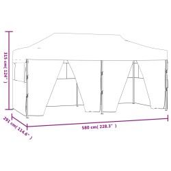 Profi-Partyzelt Faltbar mit 4 Seitenwänden 3×6m Stahl Blau