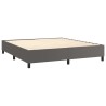 Boxspringbett mit Matratze Grau 180x200 cm Kunstleder