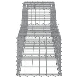 Gabionen mit Hochbogen 2 Stk. 400x50x40/60cm Verzinktes Eisen