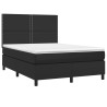 Boxspringbett mit Matratze Schwarz 140x200 cm Kunstleder