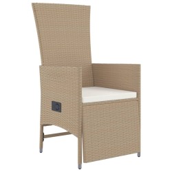 9-tlg. Garten-Essgruppe mit Kissen Beige Poly Rattan