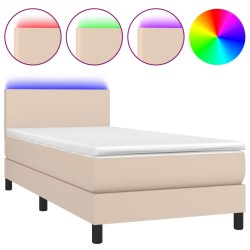 Boxspringbett mit Matratze & LED Cappuccino-Braun 80x200cm