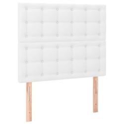 Boxspringbett mit Matratze & LED Weiß 90x190 cm Kunstleder