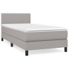 Boxspringbett mit Matratze Hellgrau 90x190 cm Stoff