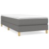 Boxspringbett mit Matratze Dunkelgrau 90x200 cm Stoff