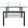 Couchtisch Schwarz Transparent 95x55x40 cm Hartglas