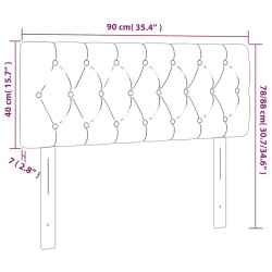 LED Kopfteil Dunkelgrau 90x7x78/88 cm Samt