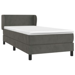 Boxspringbett mit Matratze Dunkelgrau 90x190 cm Samt