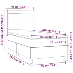 Boxspringbett mit Matratze Dunkelgrau 90x190 cm Stoff