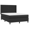 Boxspringbett mit Matratze Schwarz 140x190 cm Kunstleder