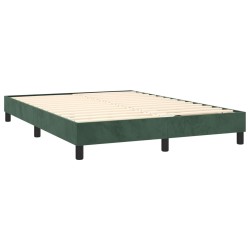 Boxspringbett mit Matratze & LED Dunkelgrün 140x190 cm Samt