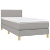 Boxspringbett mit Matratze & LED Hellgrau 80x200 cm Stoff