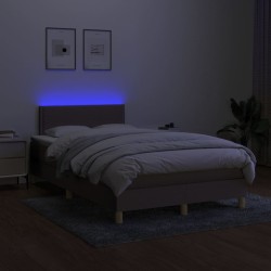 Boxspringbett mit Matratze & LED Taupe 120x200 cm Stoff