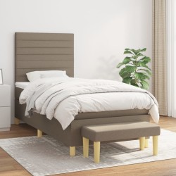 Boxspringbett mit Matratze Taupe 90x190 cm Stoff