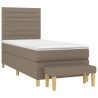 Boxspringbett mit Matratze Taupe 90x190 cm Stoff