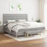 Boxspringbett mit Matratze Hellgrau 200x200 cm Stoff