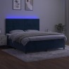 Boxspringbett mit Matratze & LED Dunkelblau 160x200 cm Samt