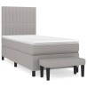 Boxspringbett mit Matratze Hellgrau 80x200 cm Stoff