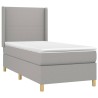 Boxspringbett mit Matratze & LED Hellgrau 90x190 cm Stoff