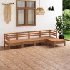 5-tlg. Garten-Lounge-Set Massivholz Kiefer Honigbraun