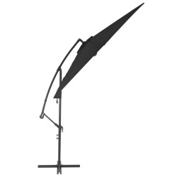 Ampelschirm mit Aluminium-Mast 300 cm Schwarz