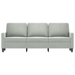 3-Sitzer-Sofa Hellgrau 180 cm Samt