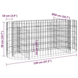 Gabionen-Hochbeet Verzinktes Eisen 120x50x50 cm