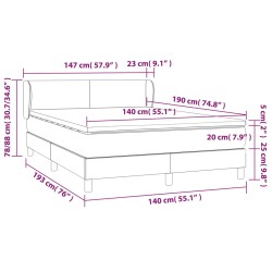 Boxspringbett mit Matratze Dunkelblau 140x190 cm Samt