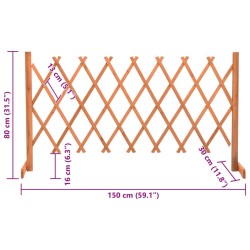 Garten-Rankzaun Orange 150x80 cm Massivholz Tanne