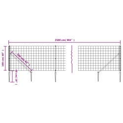 Maschendrahtzaun mit Bodenhülsen Anthrazit 1x25 m