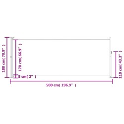 Seitenmarkise Ausziehbar 180x500 cm Braun