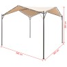 Pavilion Partyzelt Überdachung 3x3 m Stahl Beige