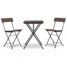 3-tlg. Bistro-Set Klappbar Braun Poly Rattan